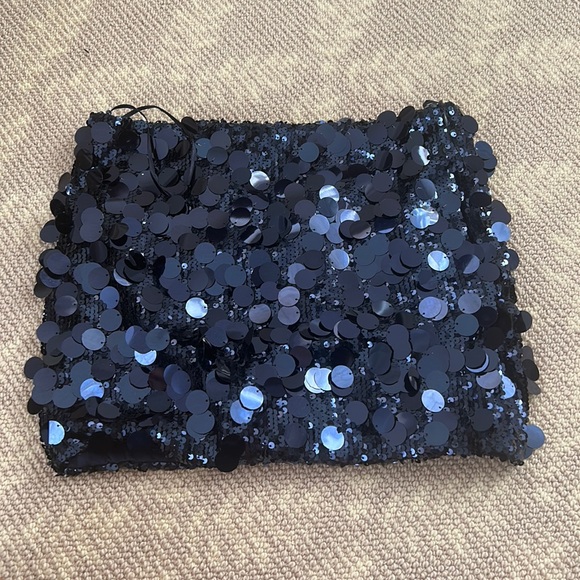 Edikted navy sequin skirt - Picture 1 of 2